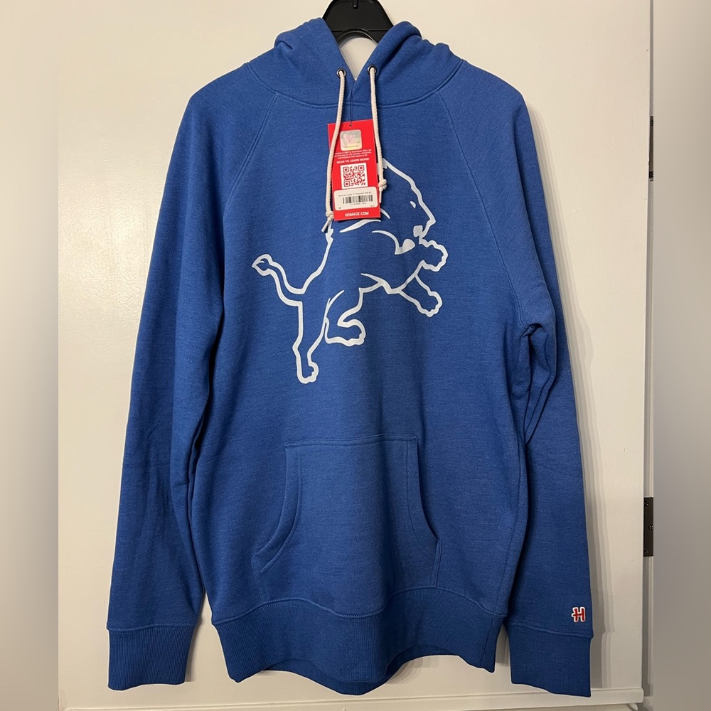Detroit Lions Homage Blue Hoodie Women’s Size Medium BRAND NEW WITH TAG